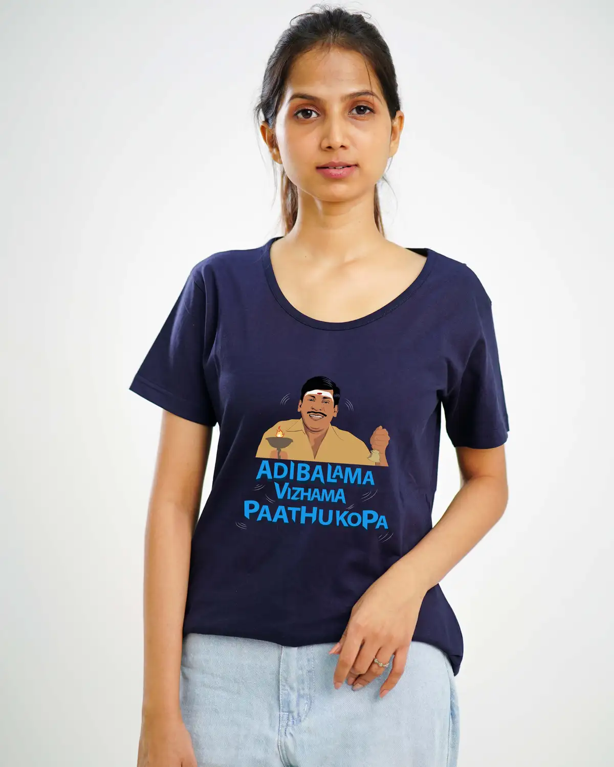 Poshemodetees-Female-Adi balama vizhama pathuko-NavyBlue-Tees-1