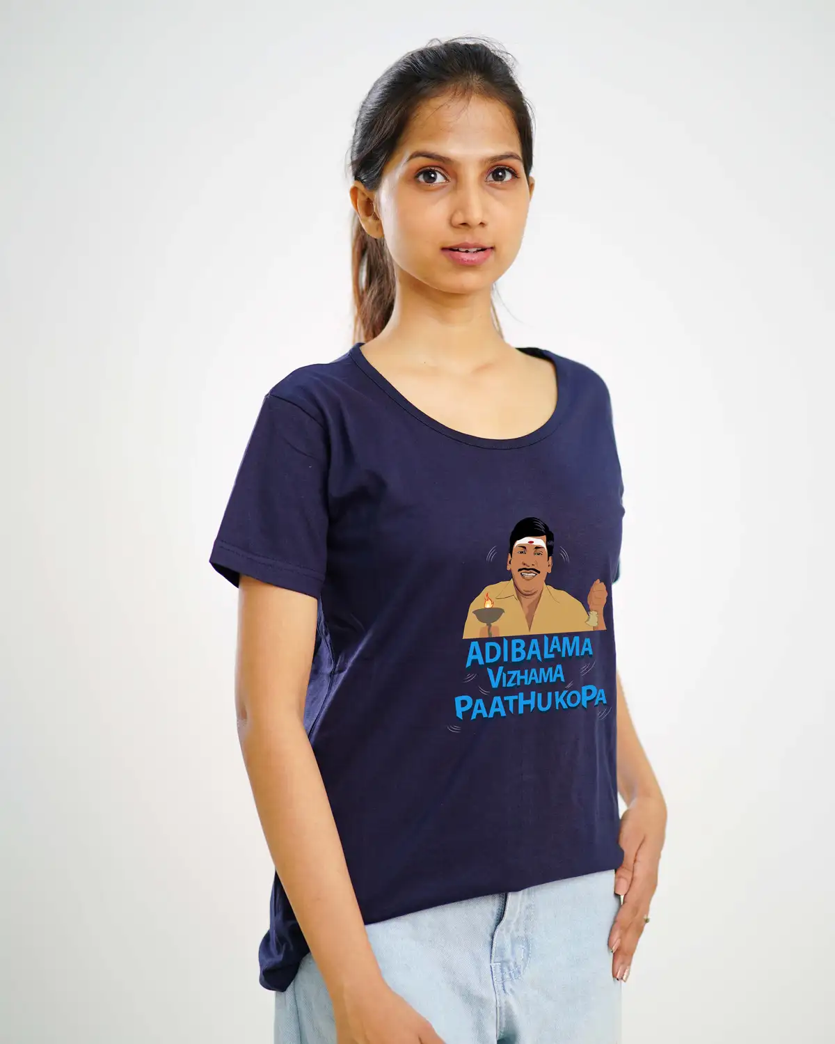 Poshemodetees-Female-Adi balama vizhama pathuko-NavyBlue-Tees-2