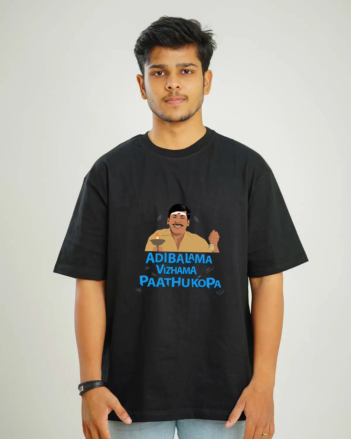 Poshemodetees-Male-Adi balama vizhama pathuko-Black-HOversized-1