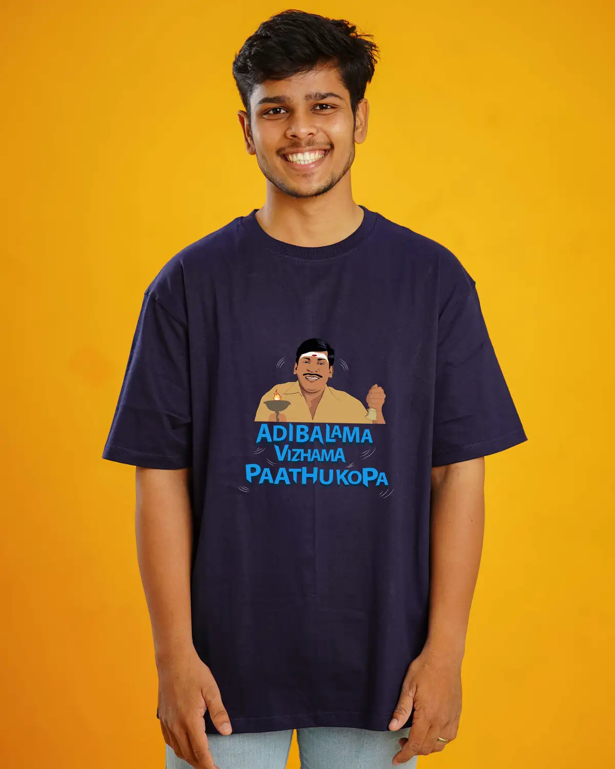 Poshemodetees-Male-Adi balama vizhama pathuko-NavyBlue-Oversized-1