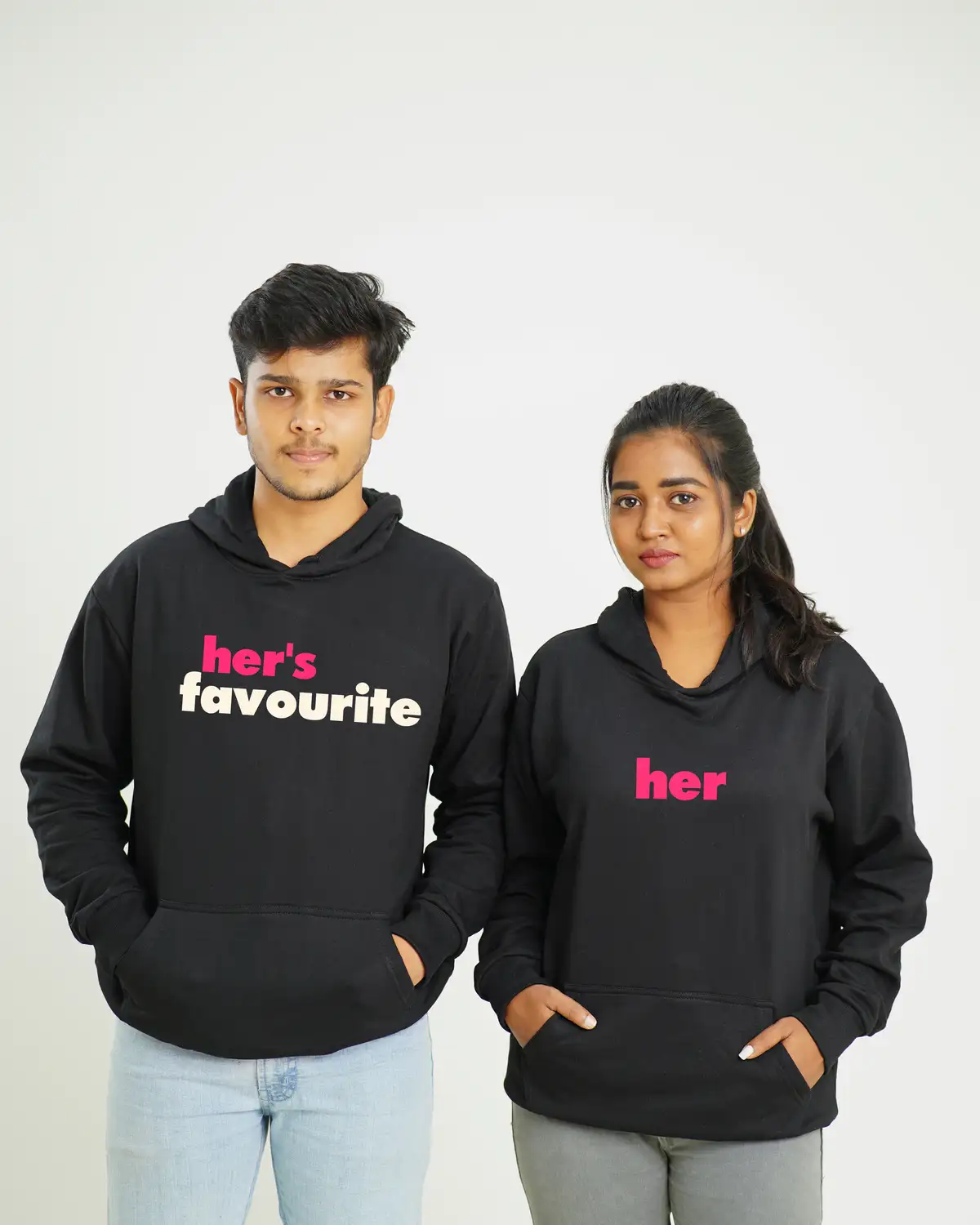 poshemodetees couple hers favourite black hoodie 1