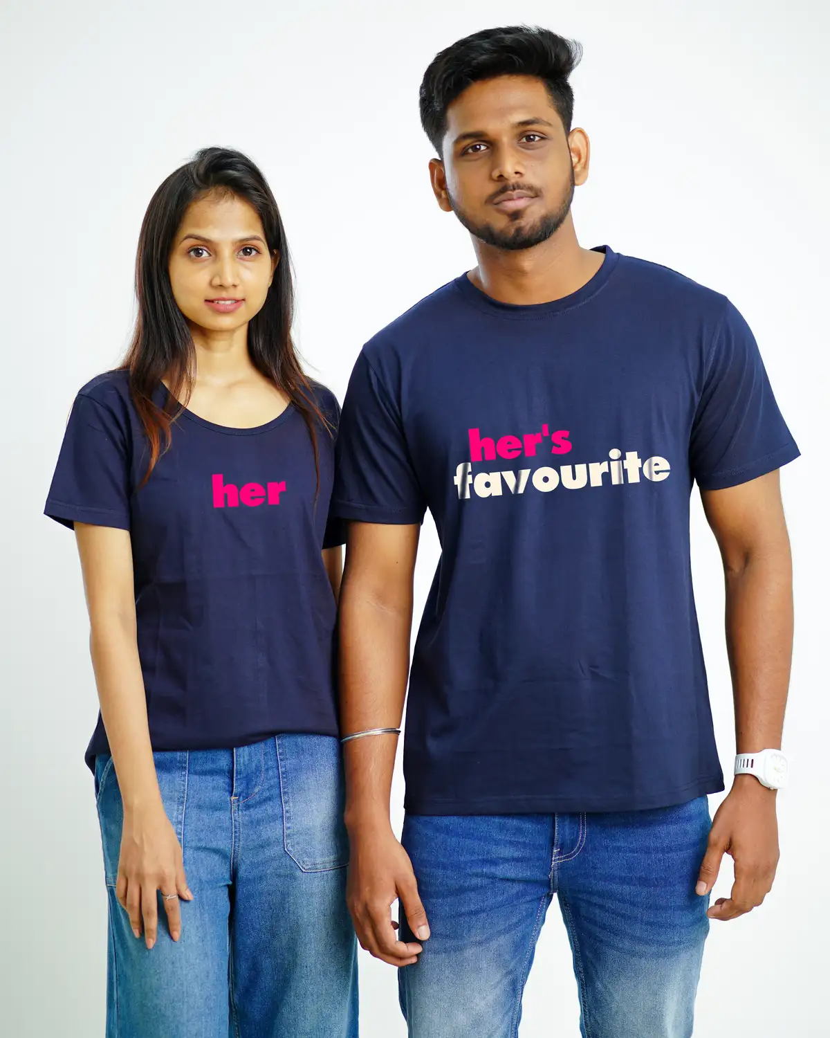 poshemodetees couple hers favourite navy blue tshirt 1