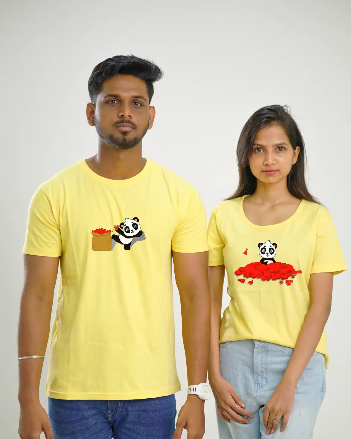poshemodetees couple pandas yellow tshirt 1