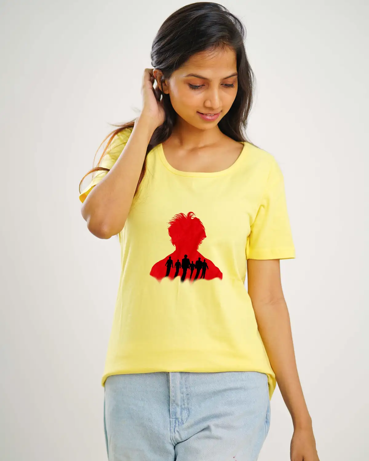 PoshemodeTees-Female-Baasha Rajini-Yellow-Tees-1