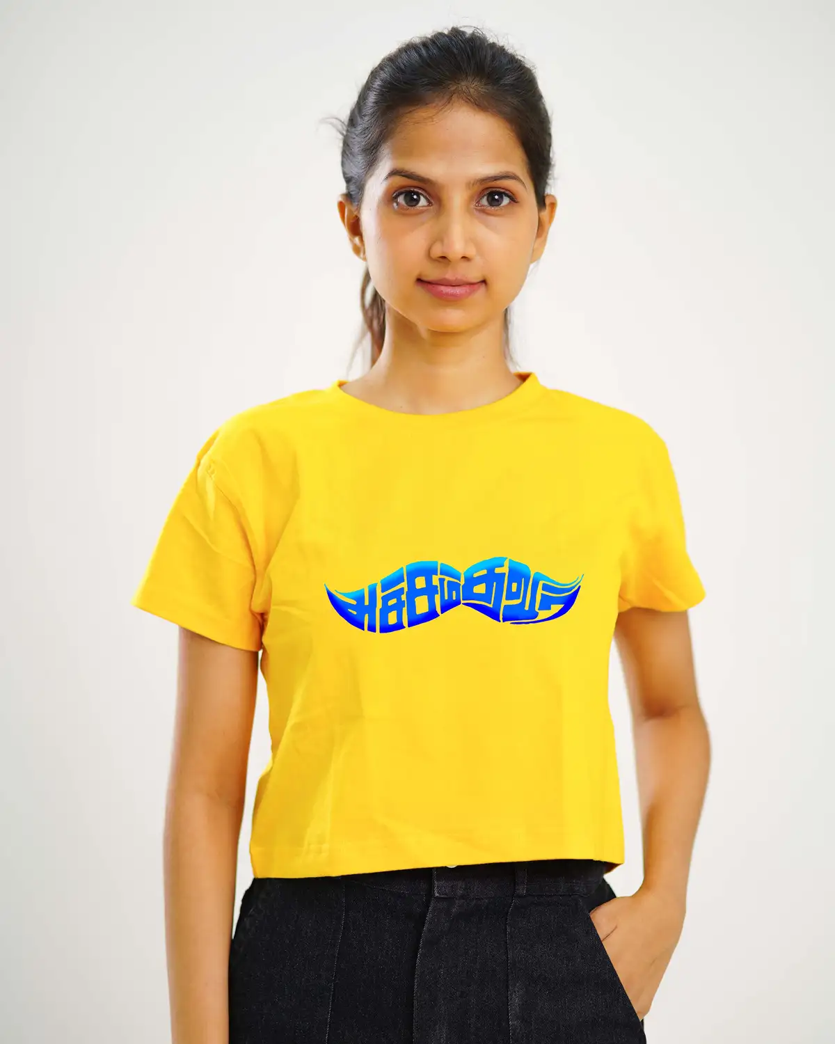 Poshemodetees-Female-AchamThavir-Yellow-Croptop-1