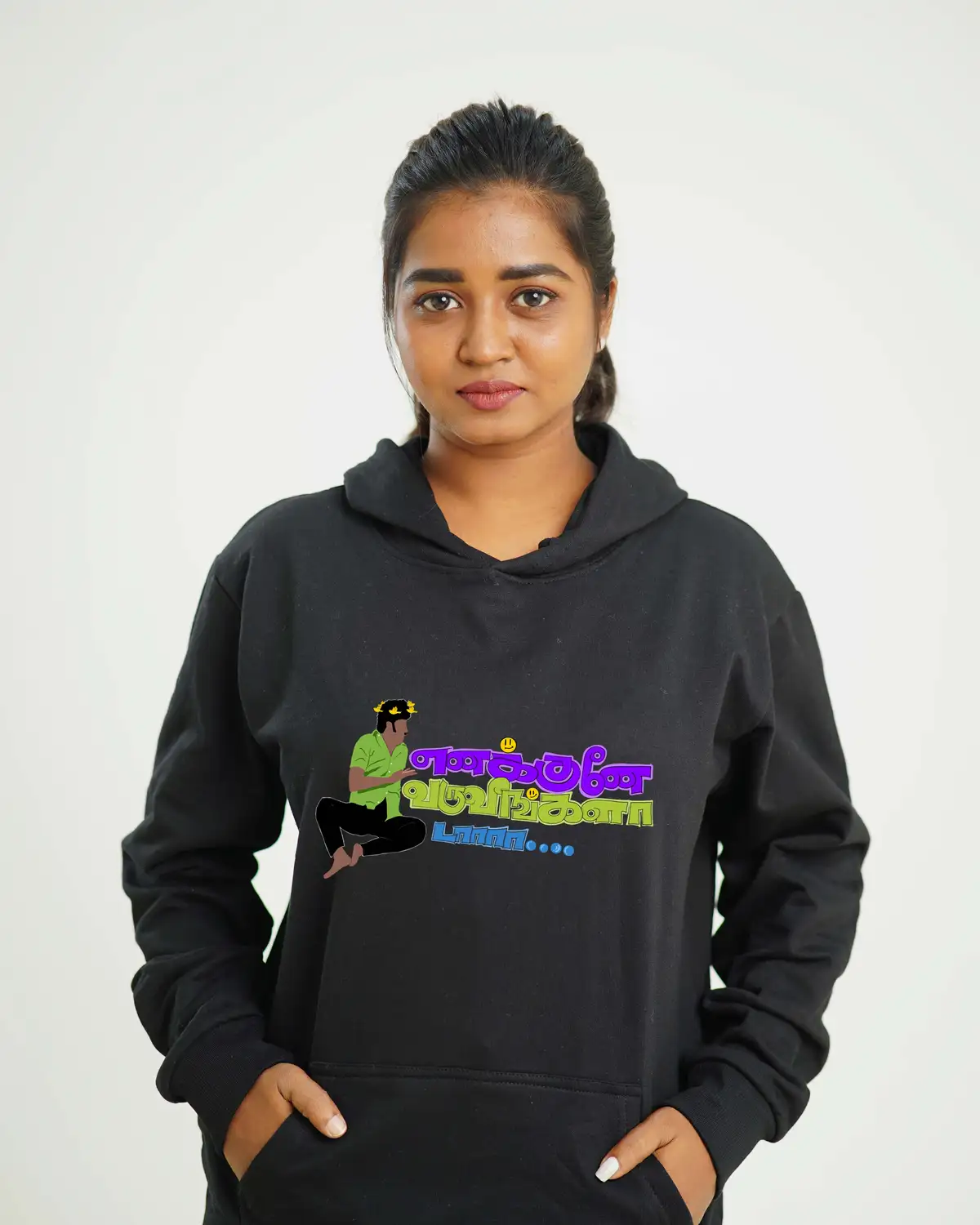 Poshemodetees-Female-Enakkunevaruveengalada-Black-Hoodie-1