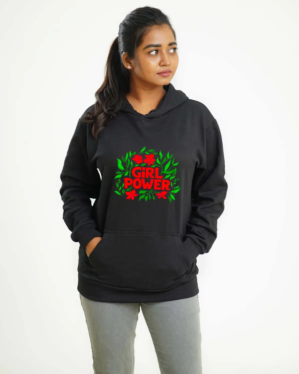 Poshemodetees-Female-Girlpower-Black-Hoodie-1