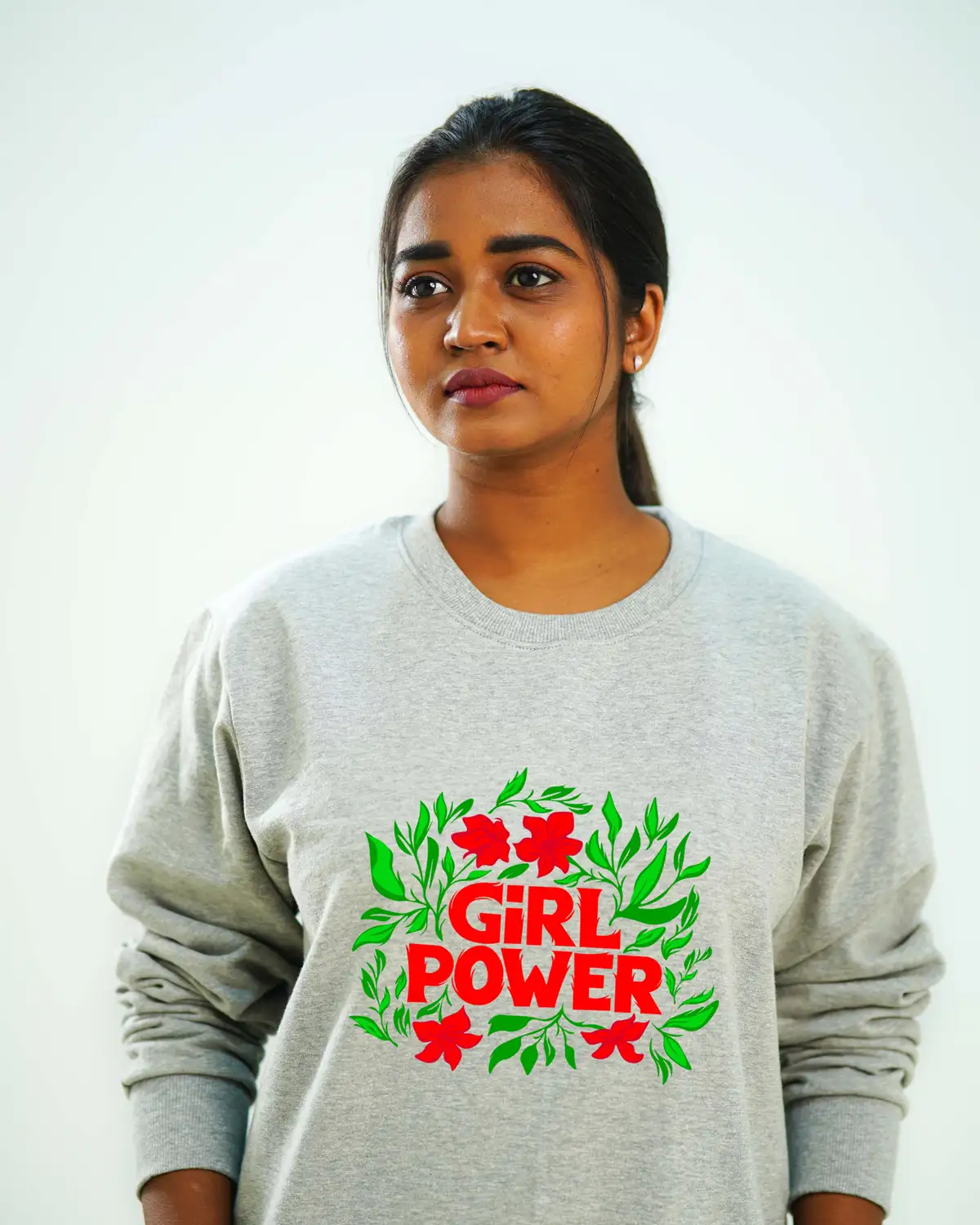 Poshemodetees-Female-Girlpower-Grey-Sweatshirt-2