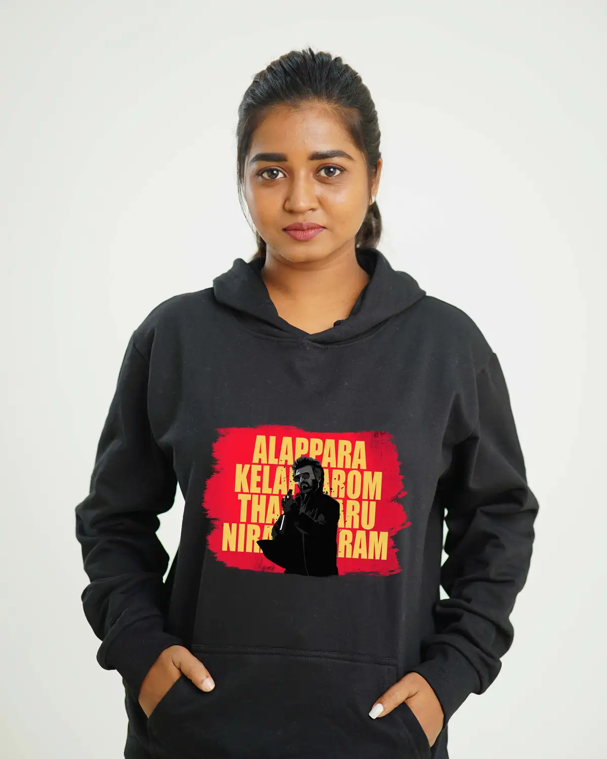 Poshemodetees-Female-JailerAlaparaKelaparomRajini-Black-Hoodie-1