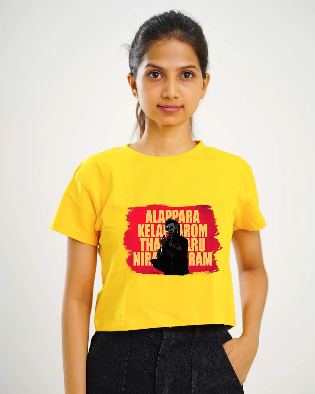 Poshemodetees-Female-JailerAlaparaKelaparomRajini-Yellow-Croptop-1