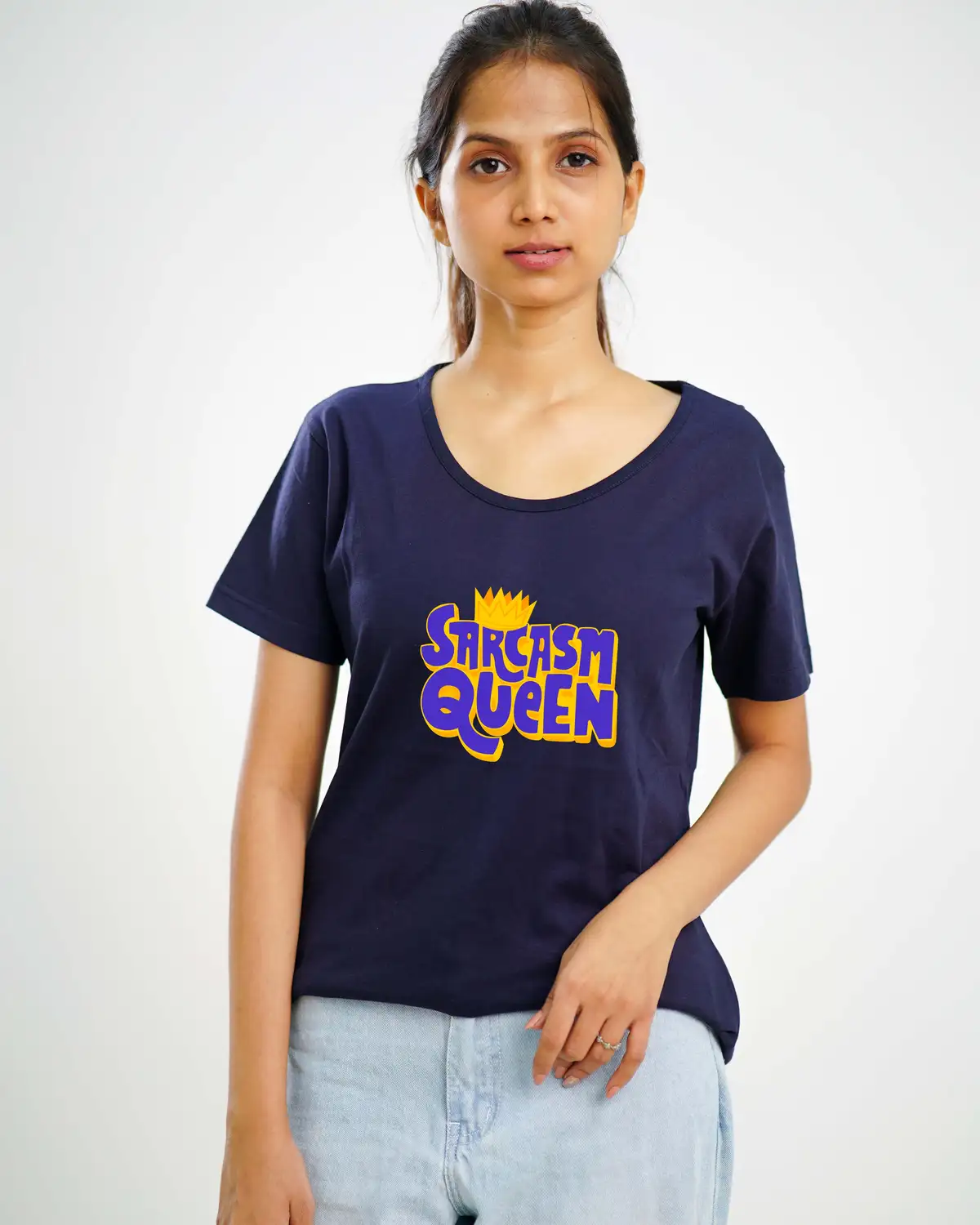 Poshemodetees-Female-SarcasmQueen-NavyBlue-Tees-1