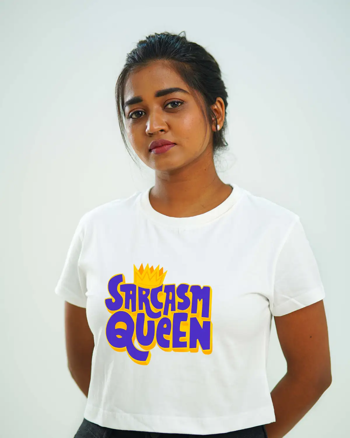 Poshemodetees-Female-SarcasmQueen-White-Croptop-2