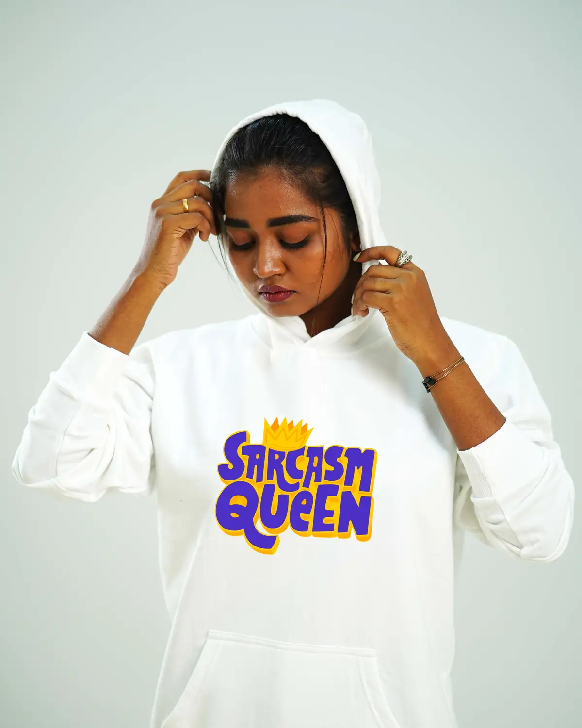 Poshemodetees-Female-SarcasmQueen-White-Hoodie-2