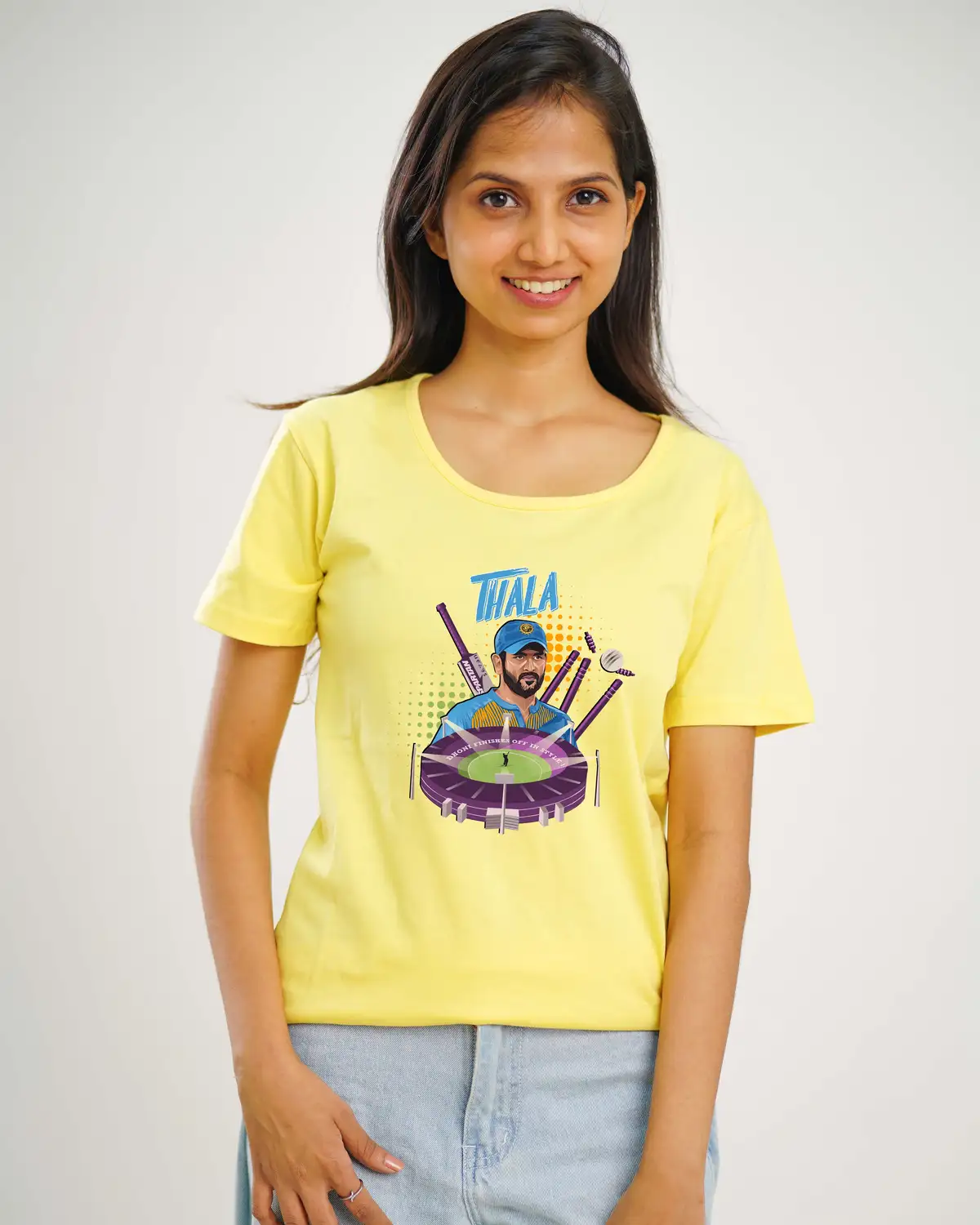 Poshemodetees-Female-ThalaDhoni1-Yellow-Tees-2