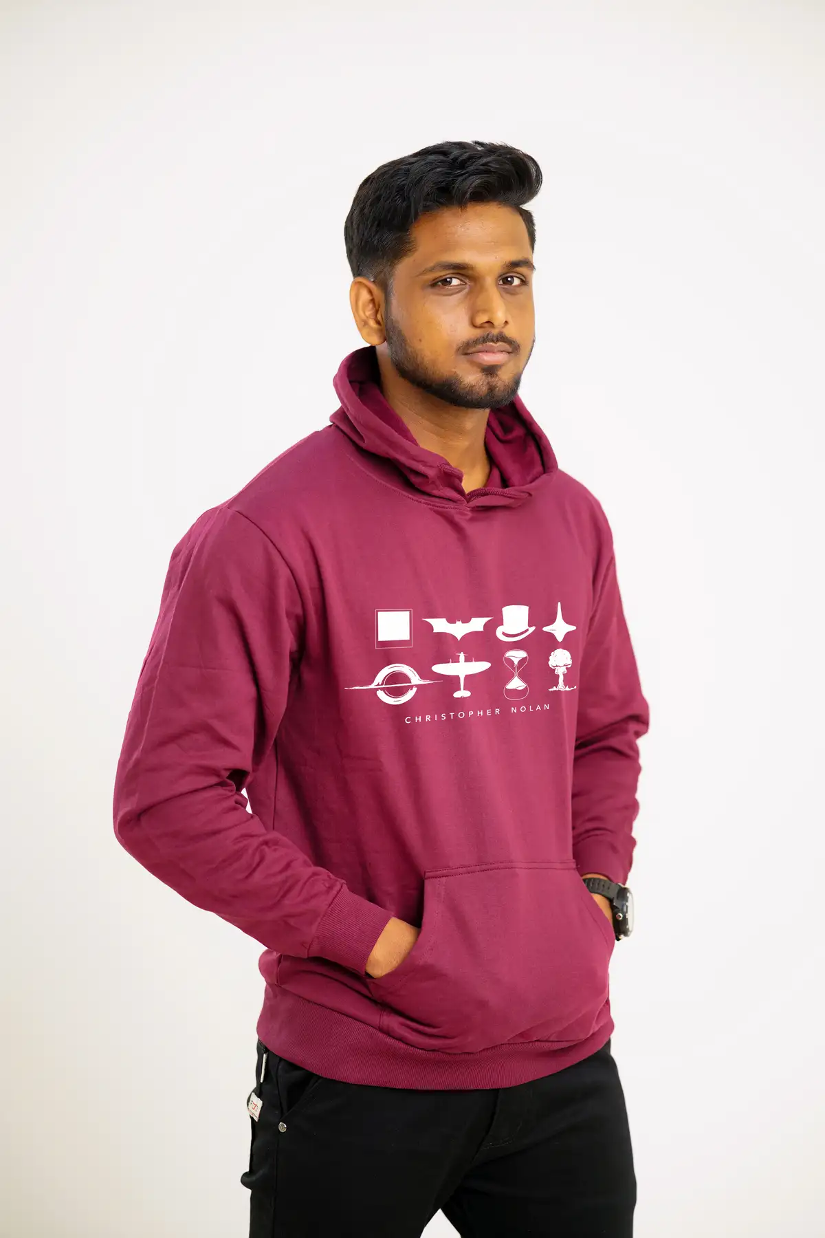 Poshemodetees-Male-ChristopherNolanFilmsLogo-Maroon-Hoodie-2