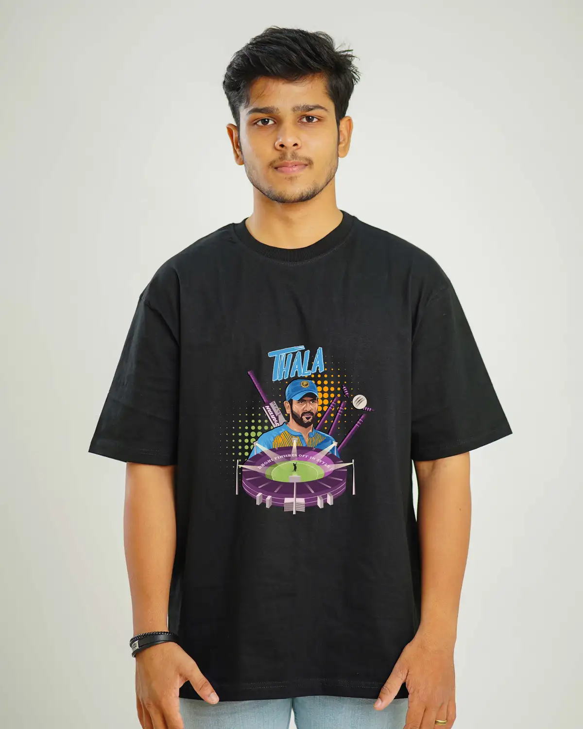 Poshemodetees-Male-ThalaDhoni1-Black-Oversized-1