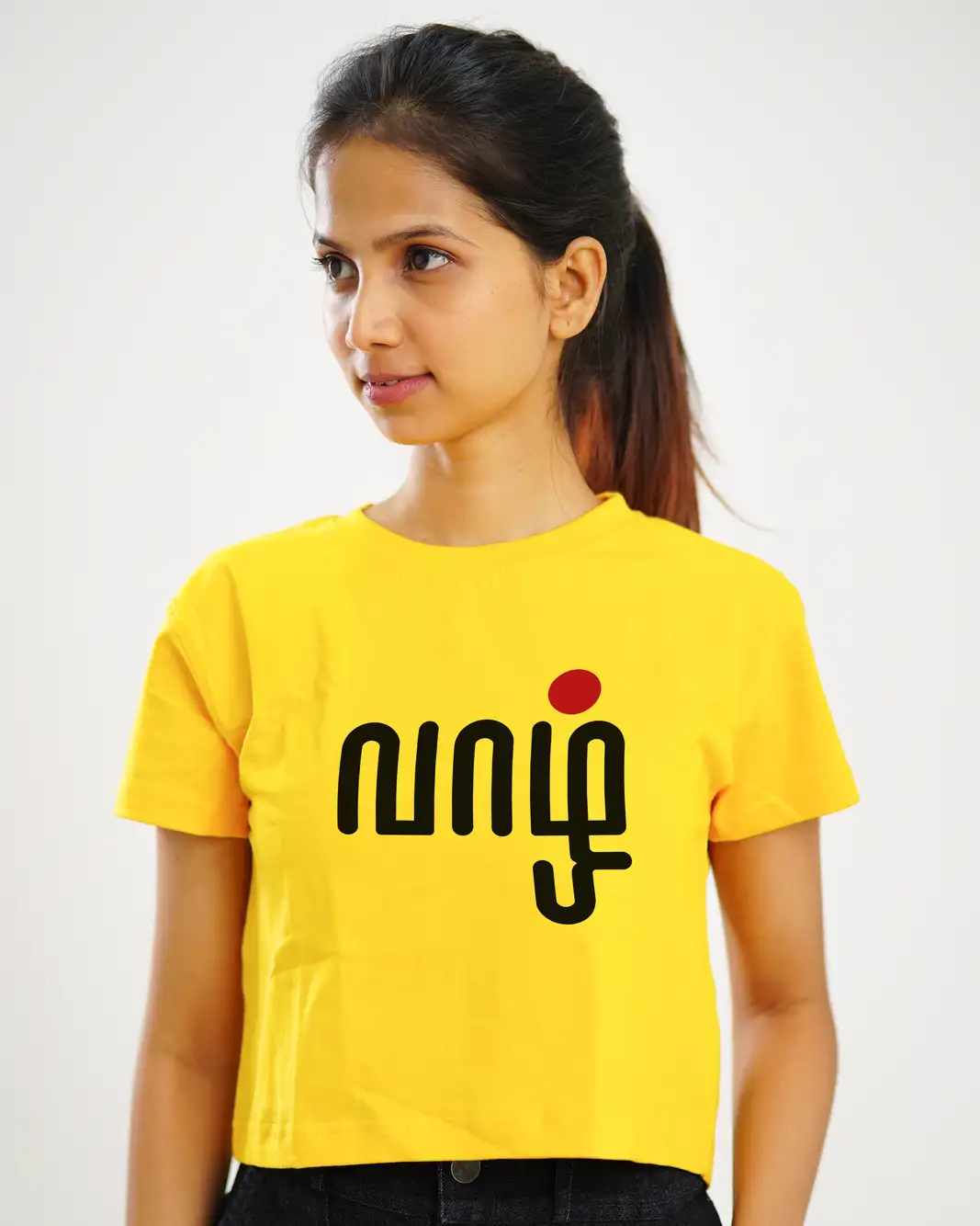 poshemodetees female vaazh yellow croptop 1