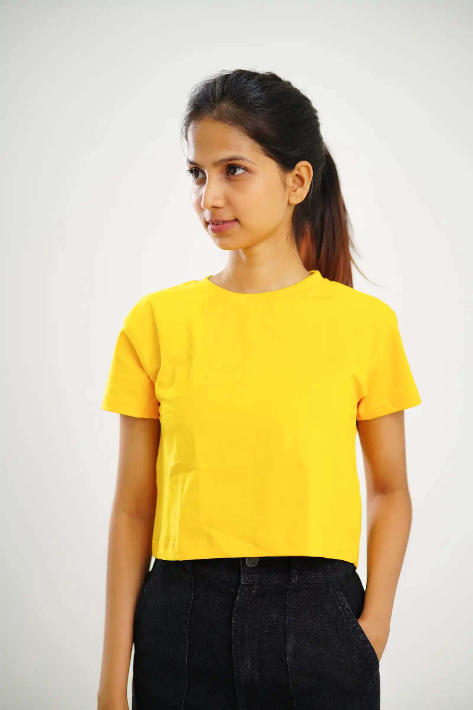PoshemodeTees-Female-Solids-Yellow-Croptops (1)
