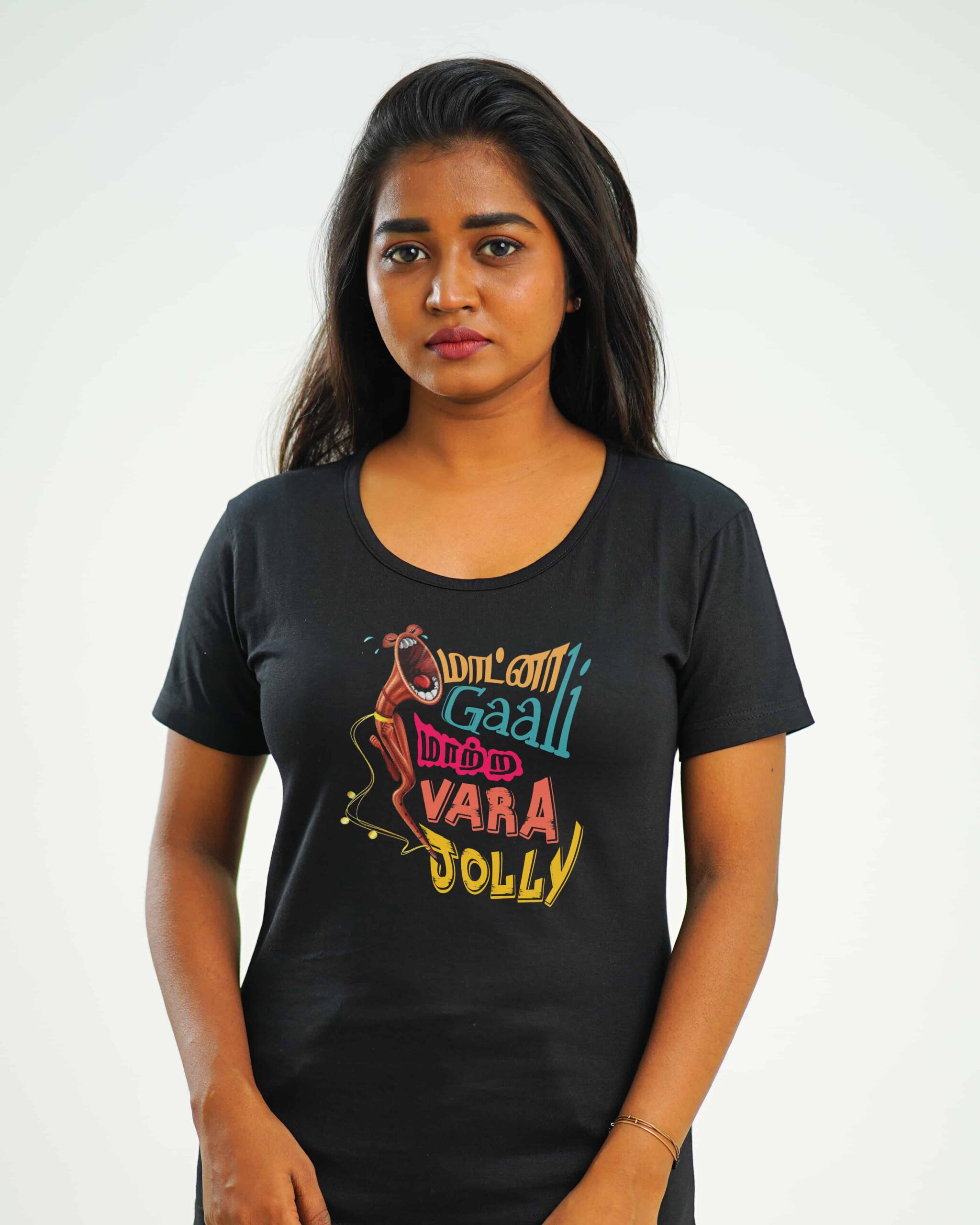 maatna gaali FEMALE BLACK TSHIRT 1