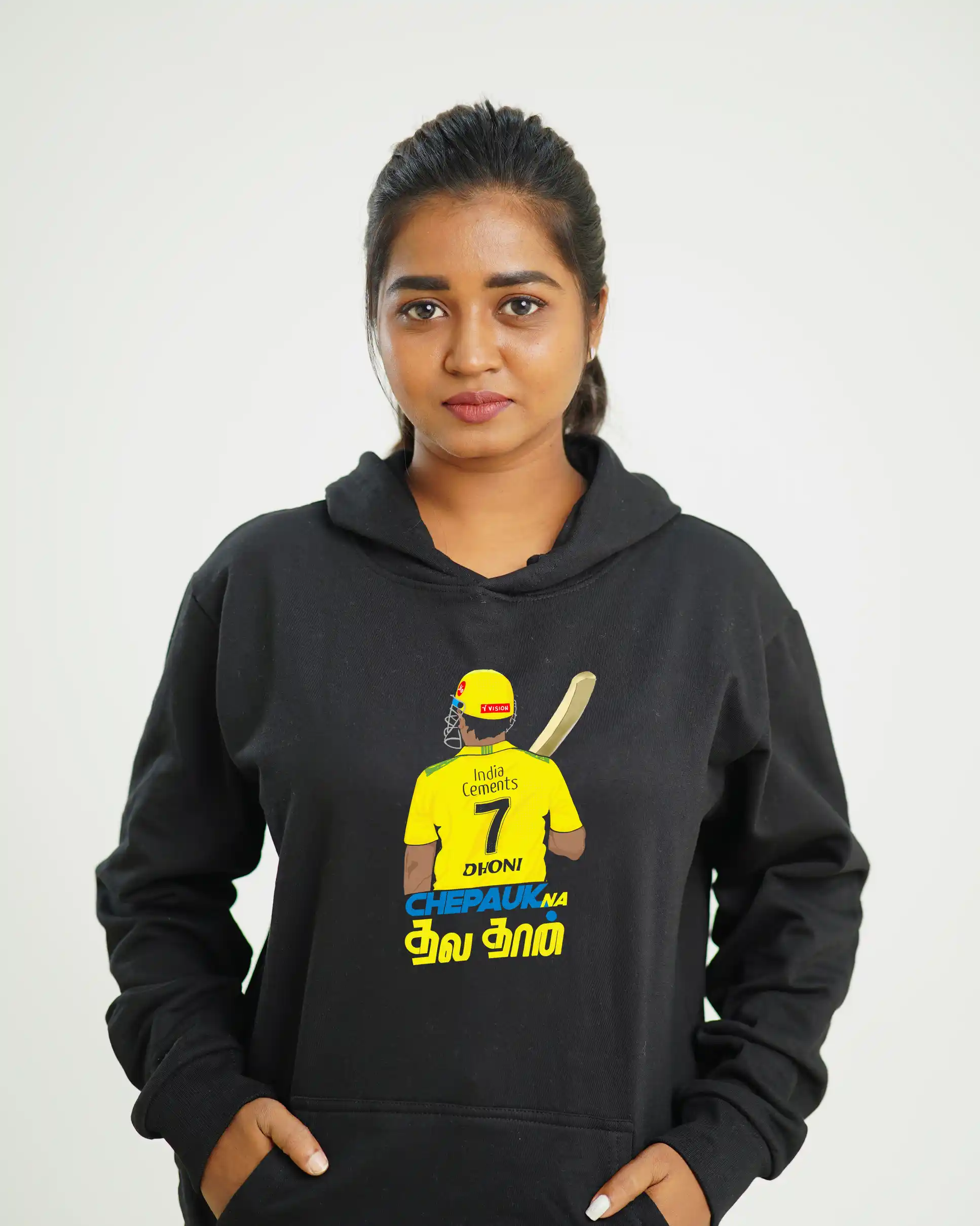 thala dhan female black hoodie